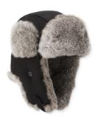 Men's Fur-trim Camelhair Trapper Hat