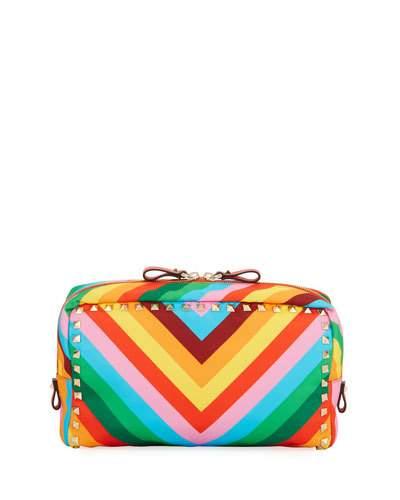 Rockstud Rainbow Nylon Pouch,