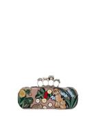 Woodland Fox Embroidered Knuckle Box Clutch Bag