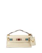 Tribal Inspired Beaded Leather Clutch Bag