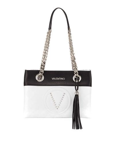 Kali Sauvage Two-tone Shoulder Bag, White