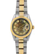 Pre-owned 26mm Oyster Perpetual Datejust Watch With 10 Diamonds, Gold/steel