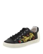 Niagra Leather Sneaker With Appliqu&eacute;