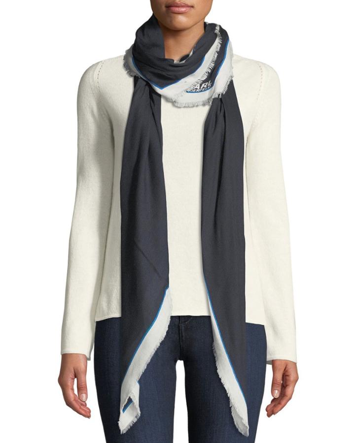 Pop Tower Scarf W/ Fringe Trim