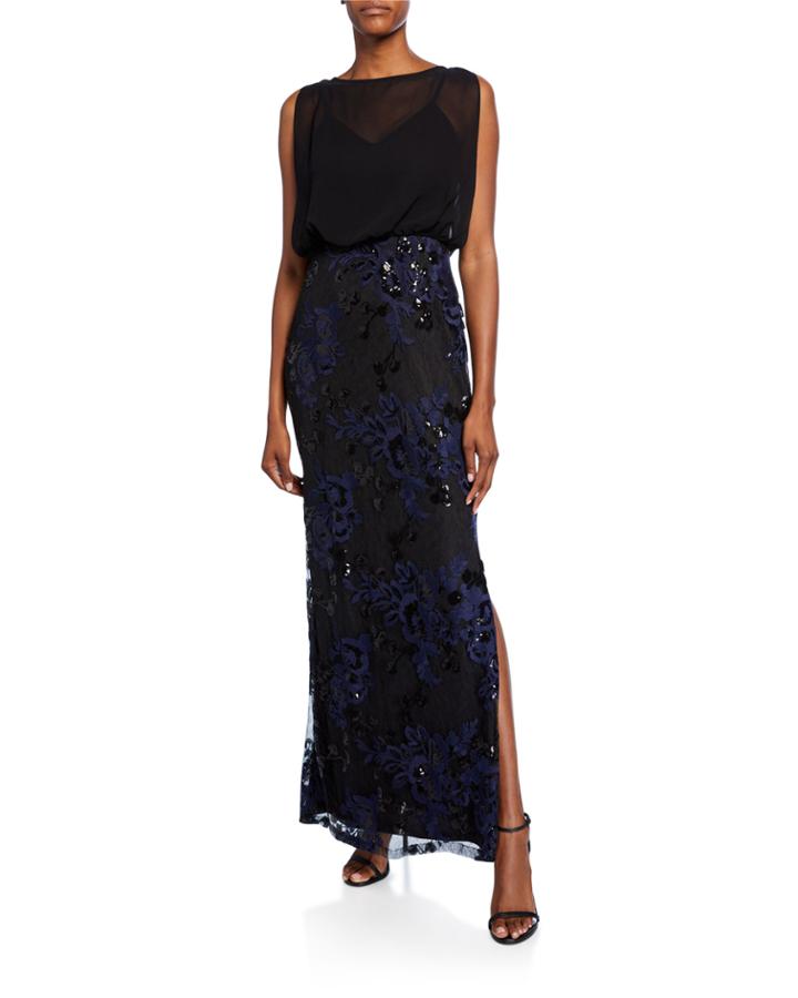 Mixed Media Blouson Gown
