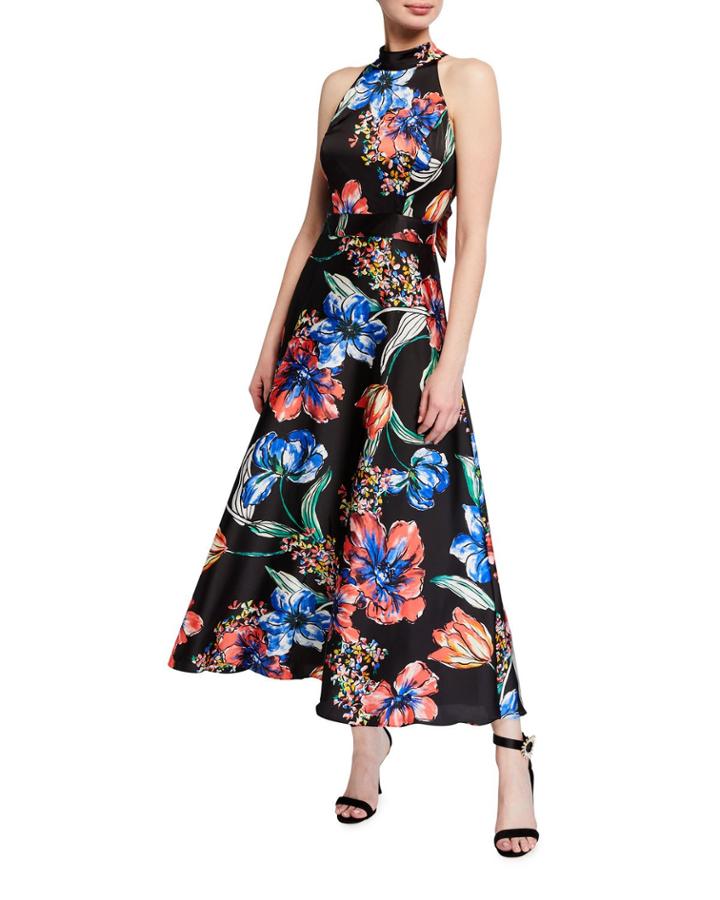 Mock-neck Halter Dress