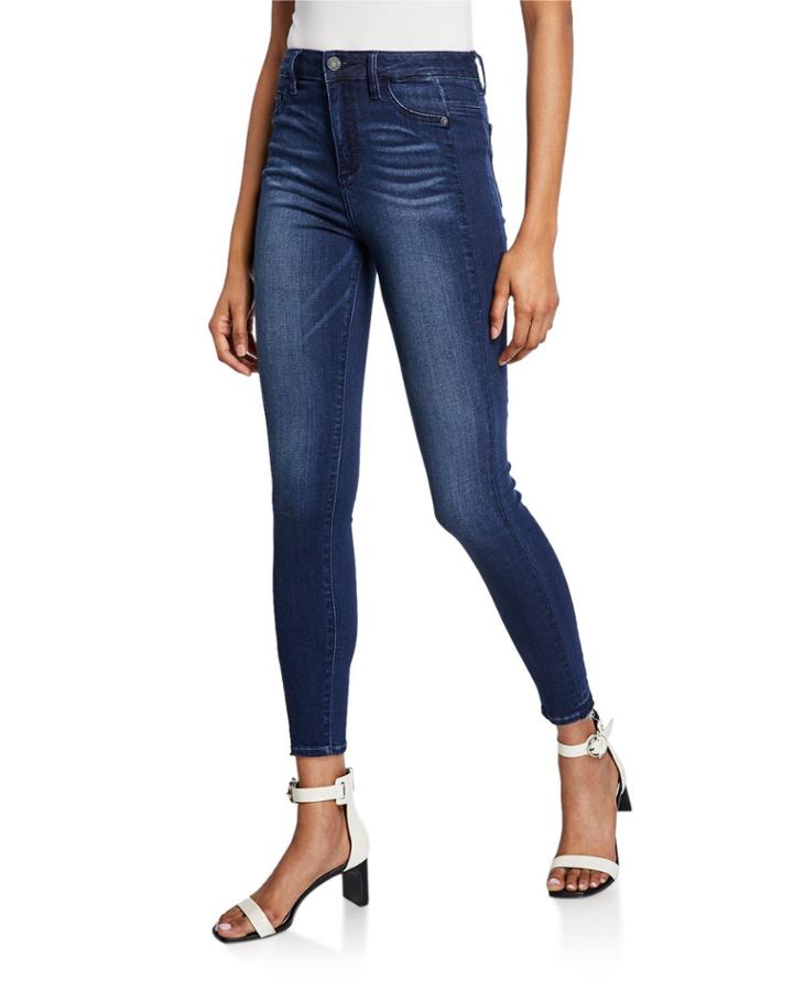 Dark Wash Distressed High-rise