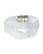 Stardust Crystal Mesh Knot Bracelet, White,