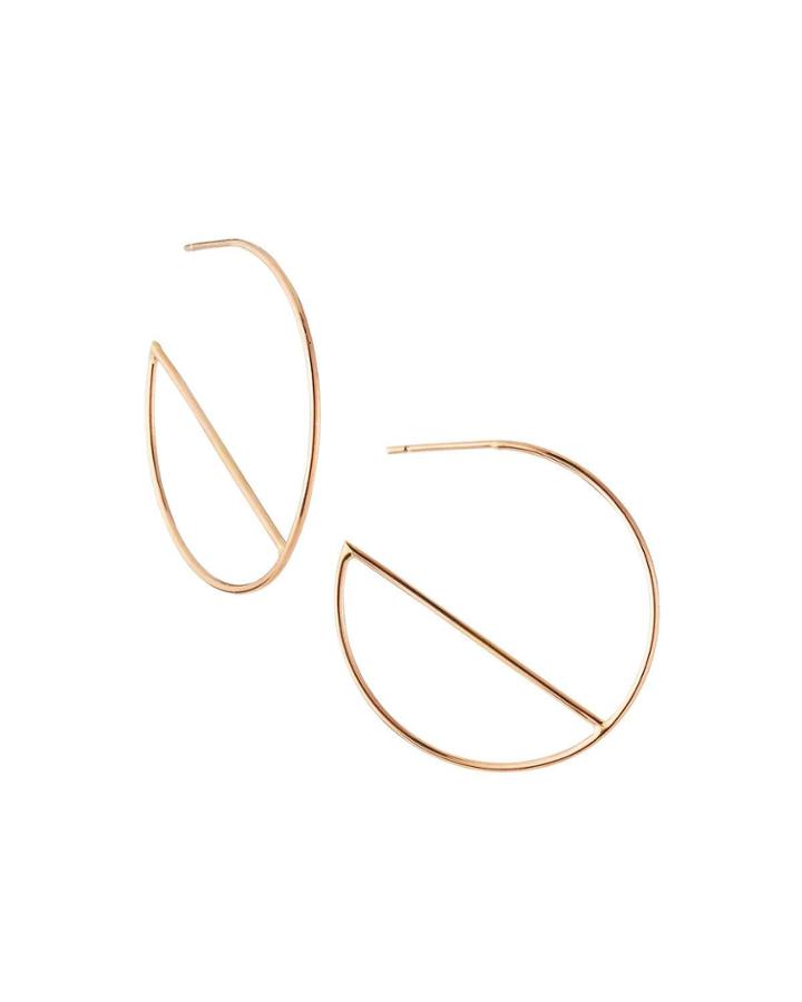 14k Rose Gold Eclipse Wire Hoop Earrings