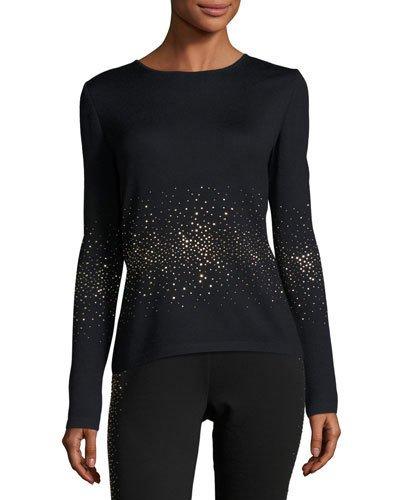 Lightweight Embellished Santana-knit