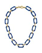 Rectangular-link Necklace, Blue