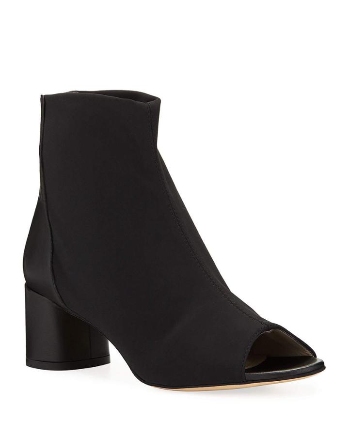 Stretch Peep-toe Ankle Booties