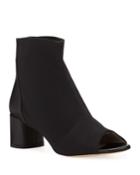 Stretch Peep-toe Ankle Booties