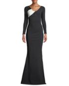 Bilgi Long-sleeve Jersey Colorblock Gown