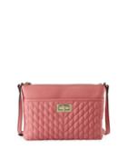 Agyness Quilted Leather Crossbody Bag, Pink