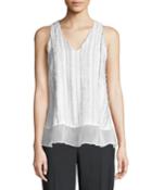 Monili-striped Flounce Hem Tank