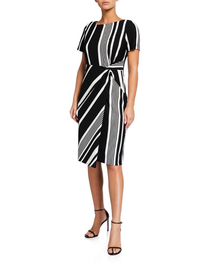 Striped Side-knot Dress