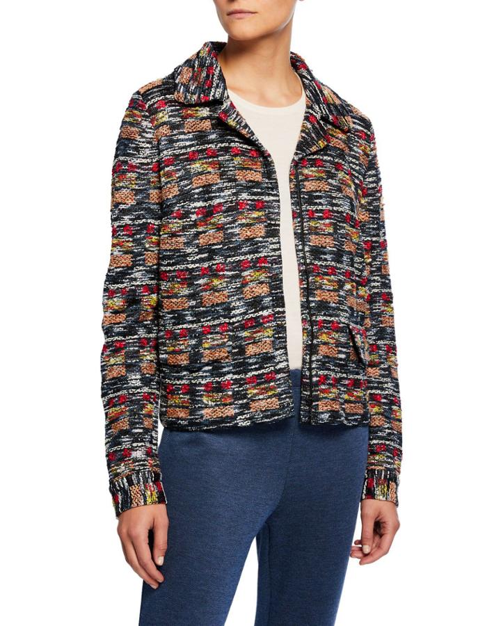 Painterly Tweed Knit Jacket