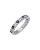 18k White Gold Diamond & Sapphire Ring,