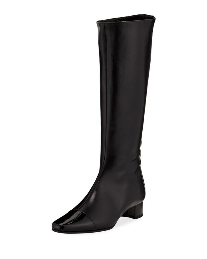 Wakia Leather Cap-toe Knee Boot
