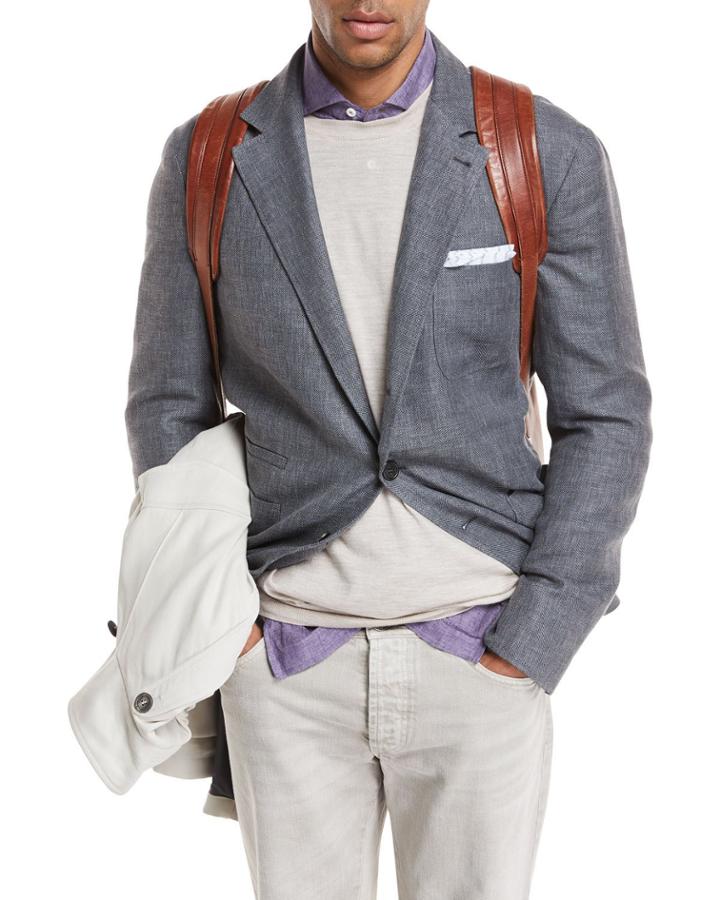Linen-blend Hopsack