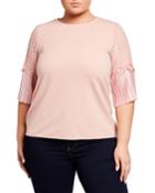 Plus Size Ruched-sleeve