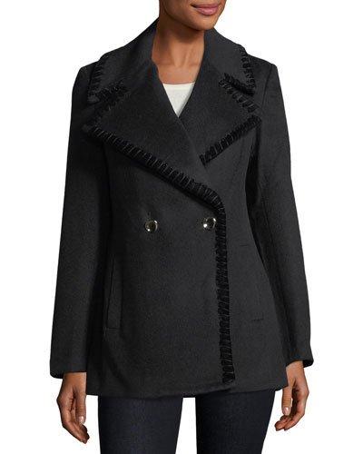 Chiara Velvet Whipstitched Pea Coat