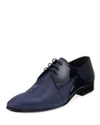 Patent/pyramid-studded Oxford Dress