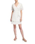 Es Vedra Ladder Stitch Eyelet Wrap Dress