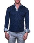Men's Newton Polo Shirt - Grid Blue