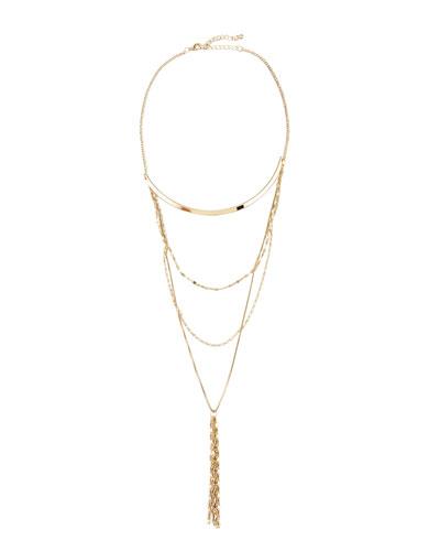 Layered Multi-strand Tassel Necklace