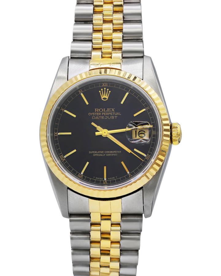 Pre-owned Men's 36mm 18k Gold Datejust Bracelet Watch