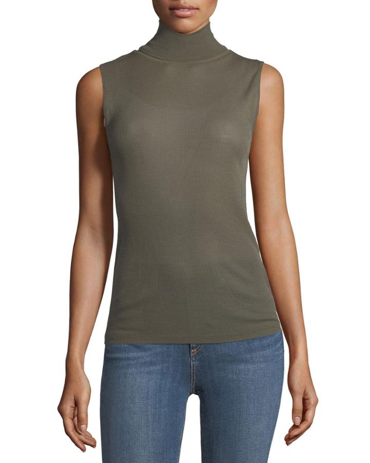 Nova Sleeveless Turtleneck Sweater W/