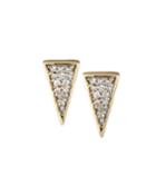 Super Tiny Long Pave Triangle Earrings