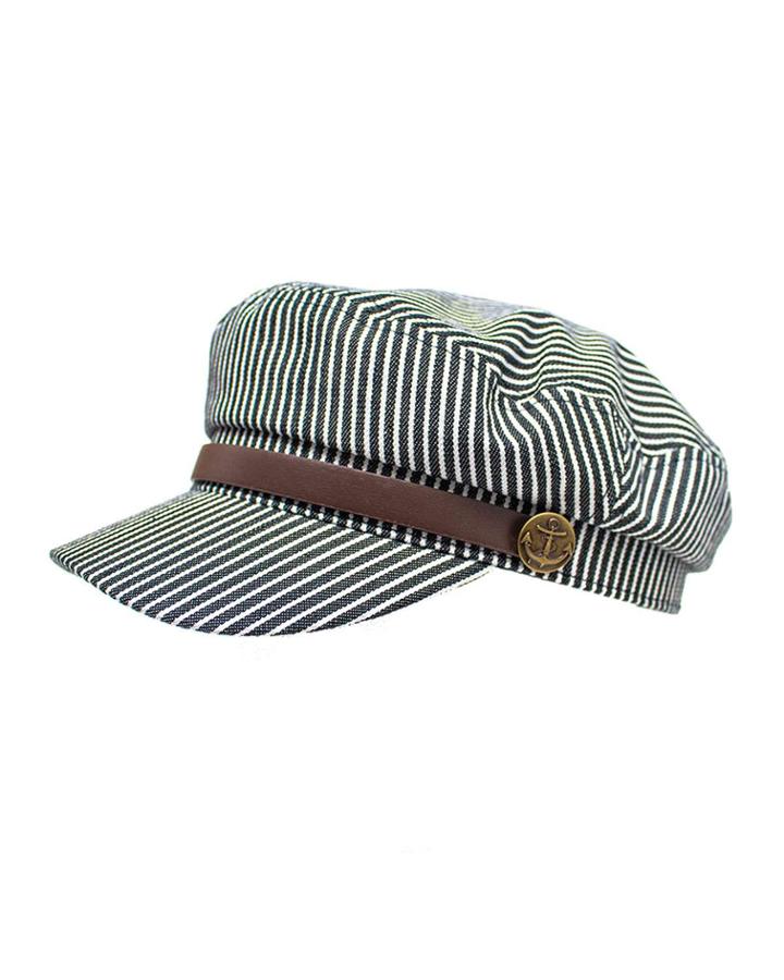 Lyon Striped Newsboy Cap