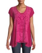 Plus Size Lamonay Short-sleeve Georgette Top
