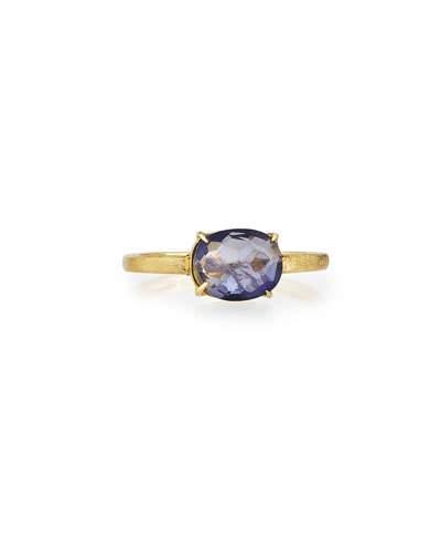 18k Oval Iolite