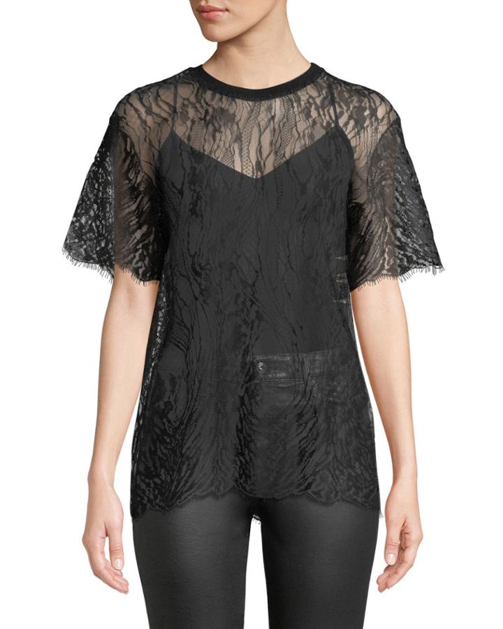 Candle Lace Crewneck Top