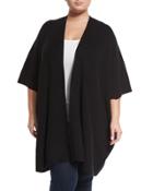 Cambell Cape-sleeve Wrap Cardigan, Black,
