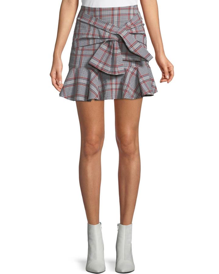 Draped Flounce Picnic Plaid