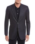 Men's Striped Herringbone Two-button Jacket