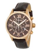 Men's 42mm Fortuna Chronograph Watch W/ Leather Strap, Brown/rose