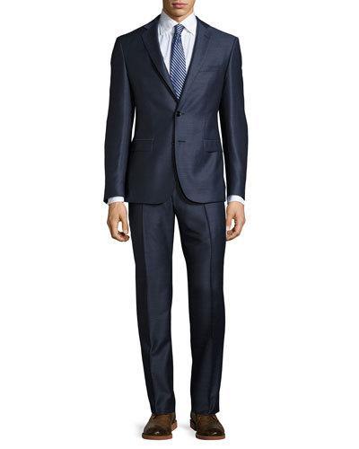 Reyno/wave Extra Slim Wool Two-piece Suit, Open Blue