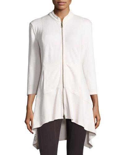 Cadie High-low Zip-up Jacket,