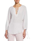 Finn Striped Linen Long-sleeve Top
