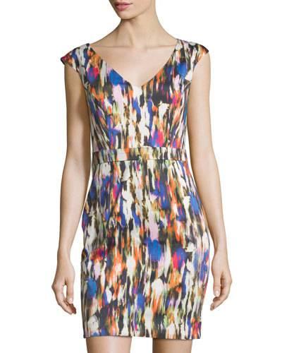 Streak-print Sleeveless Sheath Dress, Prince Rocks/multi