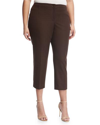 Straight-leg Cropped Pants, Espresso,