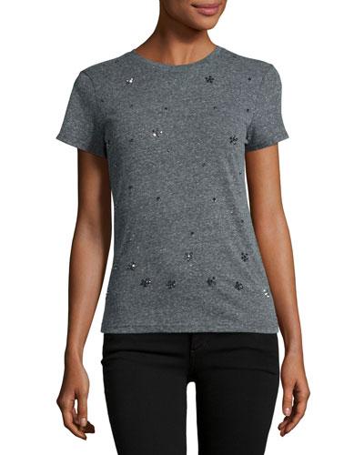 Jersey Short-sleeve Beaded T-shirt