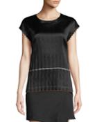 Crinkle Pleated Crewneck