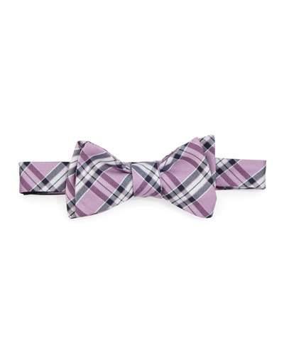 Plaid Cotton-blend Bow Tie,